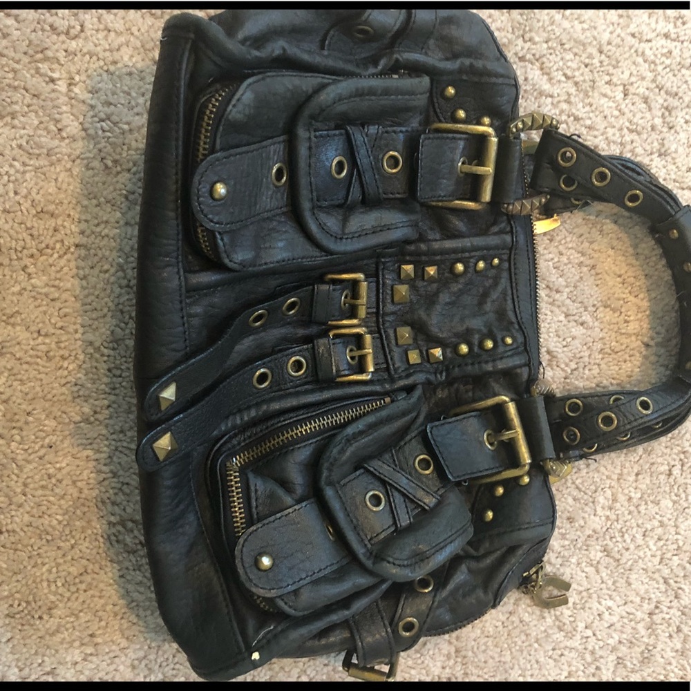 Betsy Johnson black with gold hardware handbag!
